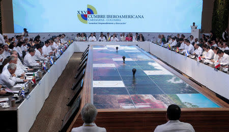 General view of the opening ceremony at the 25th Iberoamerican Summit in Cartagena, Colombia October 29, 2016. REUTERS/Jaime Saldarriaga