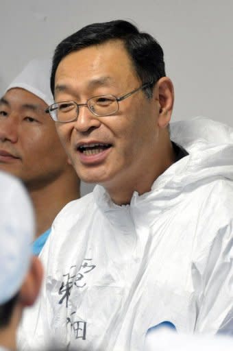 This file picture, taken in November 2011, shows Masao Yoshida, then the director of Japan's crippled Fukushima Daiichi nuclear plant. Yoshida has said he never considered withdrawing from the escalating crisis despite fearing for his life, according to reports