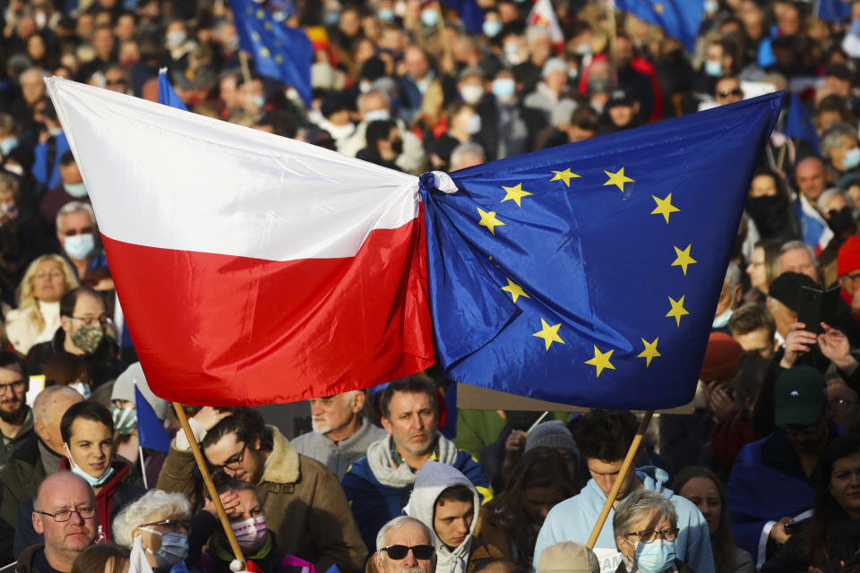 Pro EU Demonstration In Krakow, Poland (NurPhoto via Getty Images)