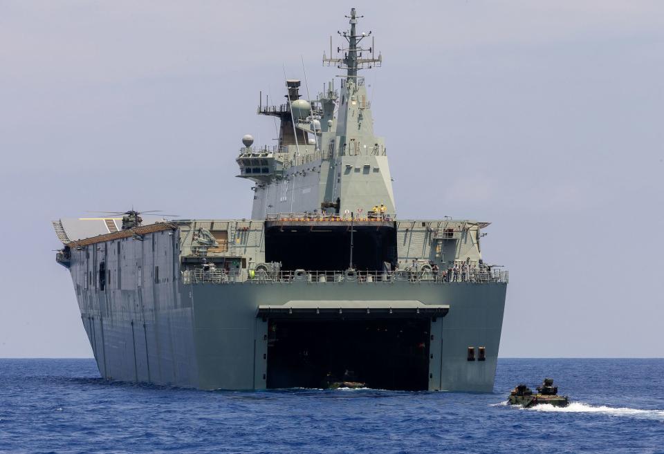 Marine Corps amphibious assault vehicles HMAS Canberra
