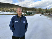 Tom Day, the general manager of Gunstock Mountain Resort, poses for a photo on Tuesday, Dec. 19, 2023, in in Gilford, N.H. For most Americans dreaming of a white Christmas, this year's prospects aren't good. Although parts of the Rockies and Midwest already have snow or could get a fresh dusting by Monday, other parts of the country that are normally coated in white this time of year are still sporting their drab late-fall look. (AP Photo/Nick Perry)