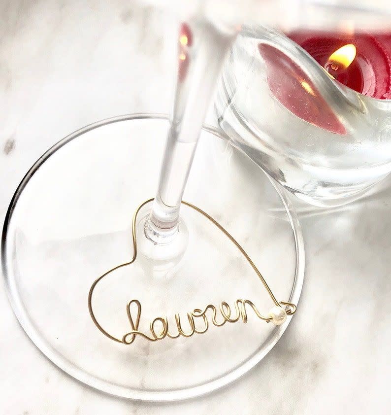 6) Personalized Wine Glass Charms