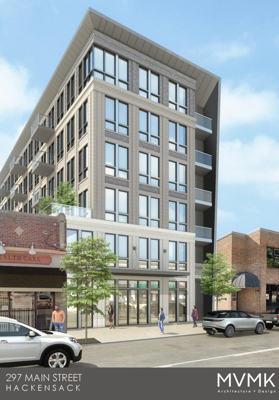 A rendering of the building approved for 295 Main Street in Hackensack.