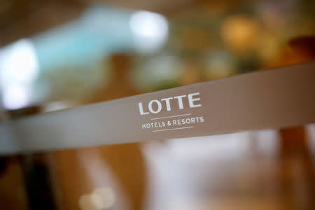 The logo of Lotte Hotel is seen at a Lotte Hotel in Seoul, South Korea, June 7, 2016. REUTERS/Kim Hong-Ji/File Photo