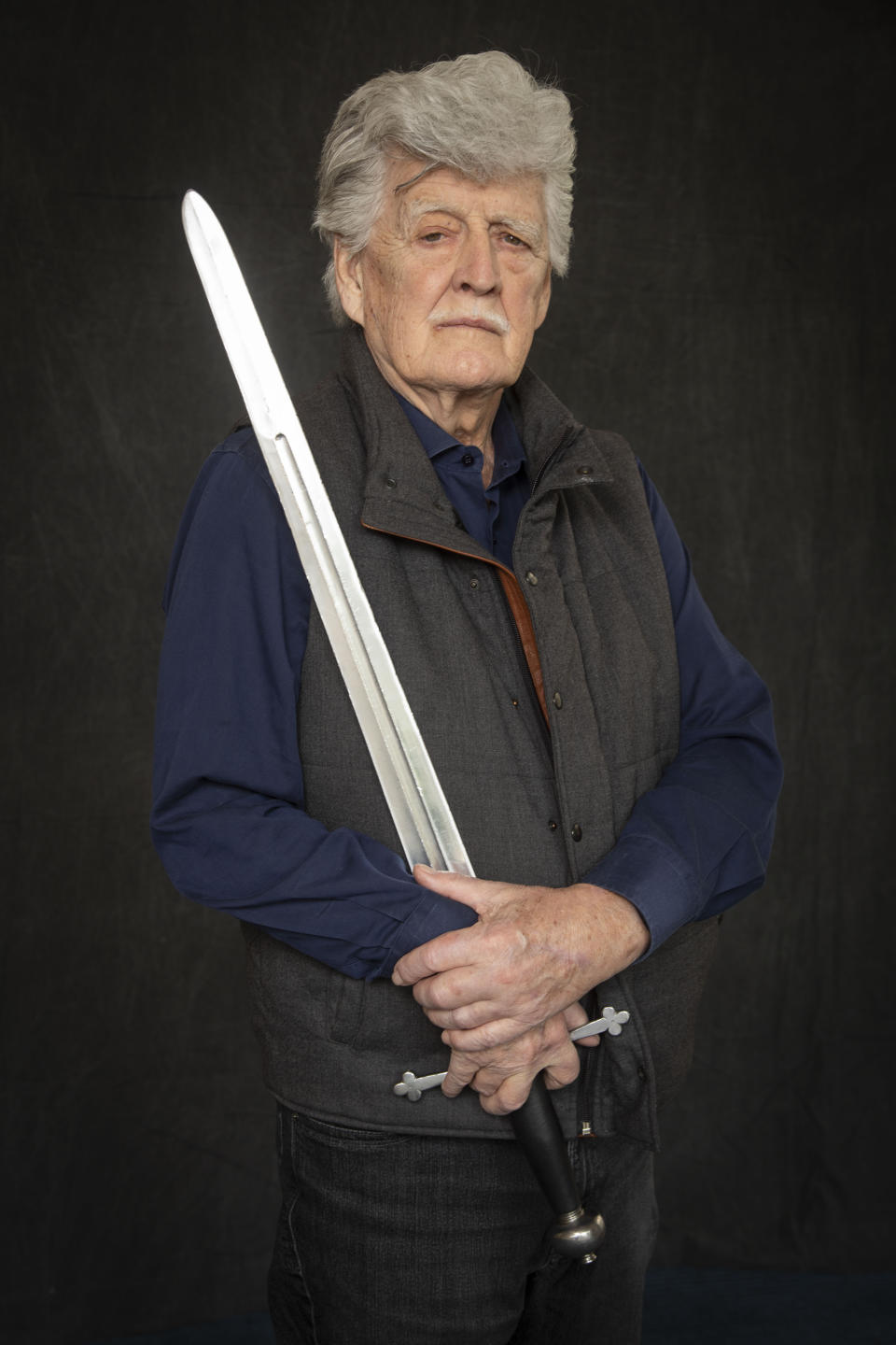 Fight director B.H. Barry poses for a portrait on Thursday, April 6, 2023, in New York. Barry is the choreographer for a sword fight in the new revival of “Camelot” at Lincoln Center Theatre. (Photo by Andry Kropa/Invision/AP)