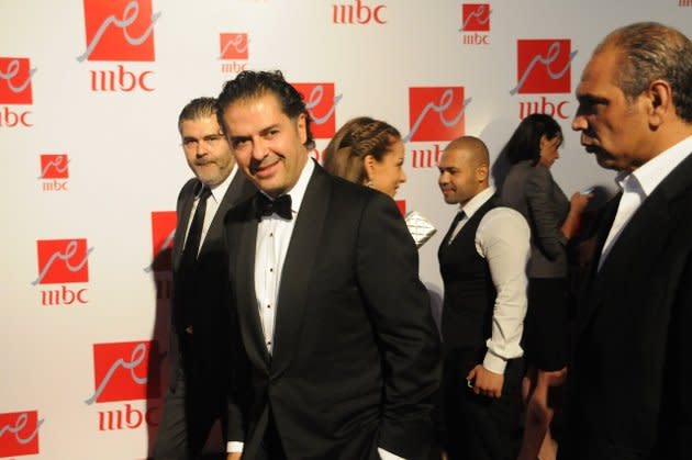 Lebanese mega singer Ragheb Alameh attends the launch of the MBC Masr channel.