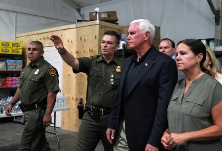 U.S. Vice President Mike Pence tours the Donna Soft-Sided Processing Facility in Donna, Texas