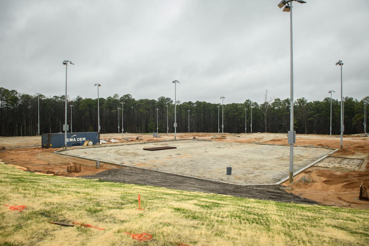 Fayetteville Tennis Center is under construction along Filter Plant Drive.