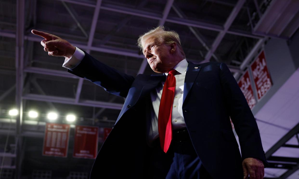 <span>Donald Trump at a campaign rally on Saturday in Philadelphia, Pennsylvania.</span><span>Photograph: Anna Moneymaker/Getty Images</span>