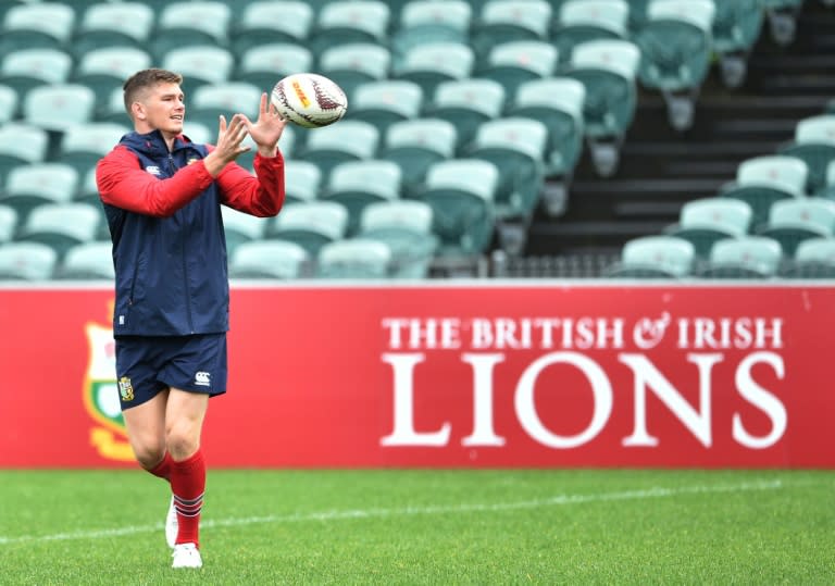 British and Irish Lions player Owen Farrell takes part in the captain's run ahead of the first rugby Test in Auckland on June 23, 2017