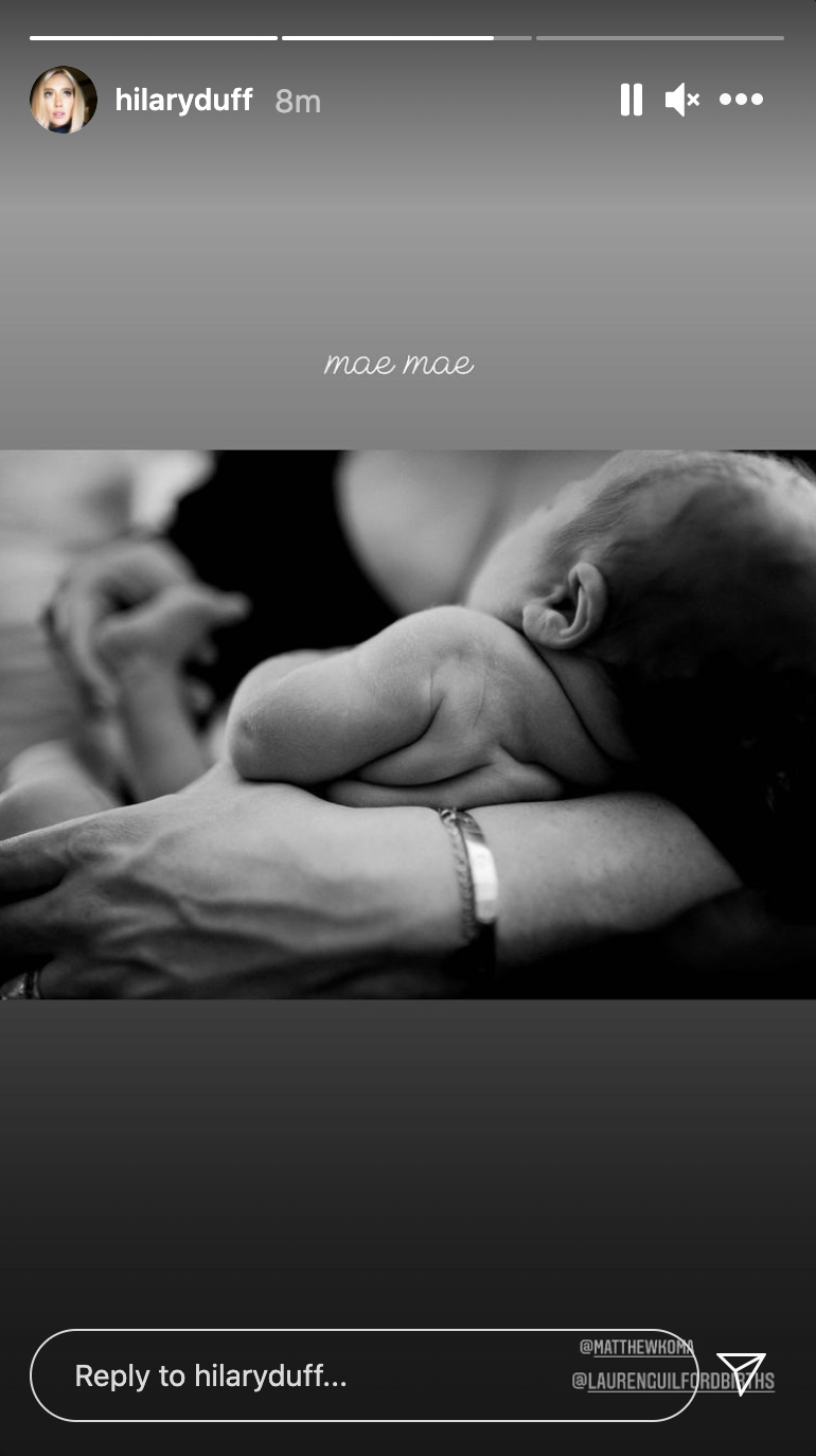 Hilary Duff and Matthew Koma welcomed their second child together. (Screenshot: Instagram/Hilary Duff)