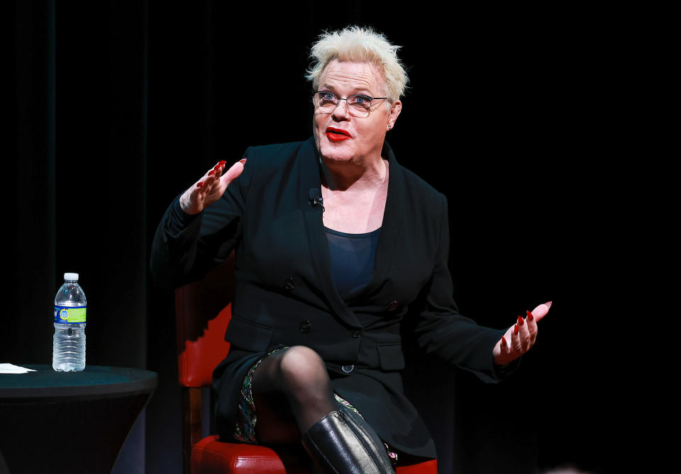 NEW YORK, NEW YORK - JANUARY 12: Eddie Izzard speaks at the SAG-AFTRA Foundation during Conversations on Broadway at Robin Williams Center on January 12, 2023 in New York City. (Photo by Arturo Holmes/Getty Images)