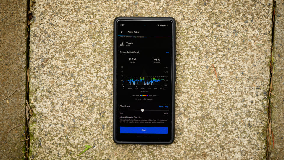 Garmin Edge 540 power guide setup