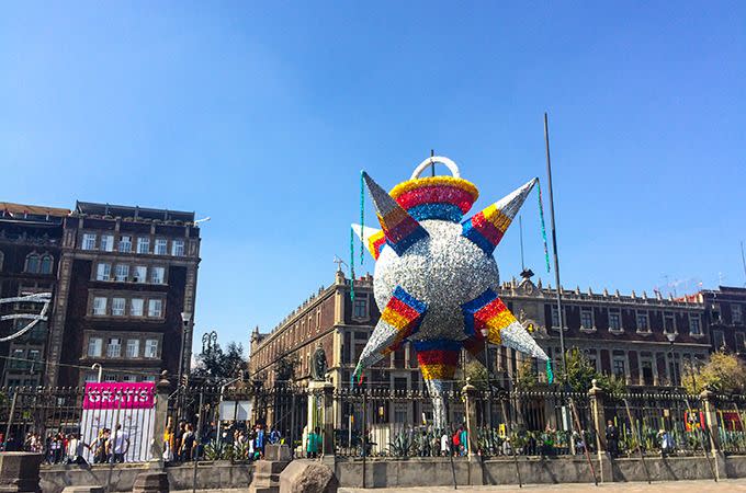 Giant Pinata in the Zocalo, Mexico City. Photo: Skye Gilkeson