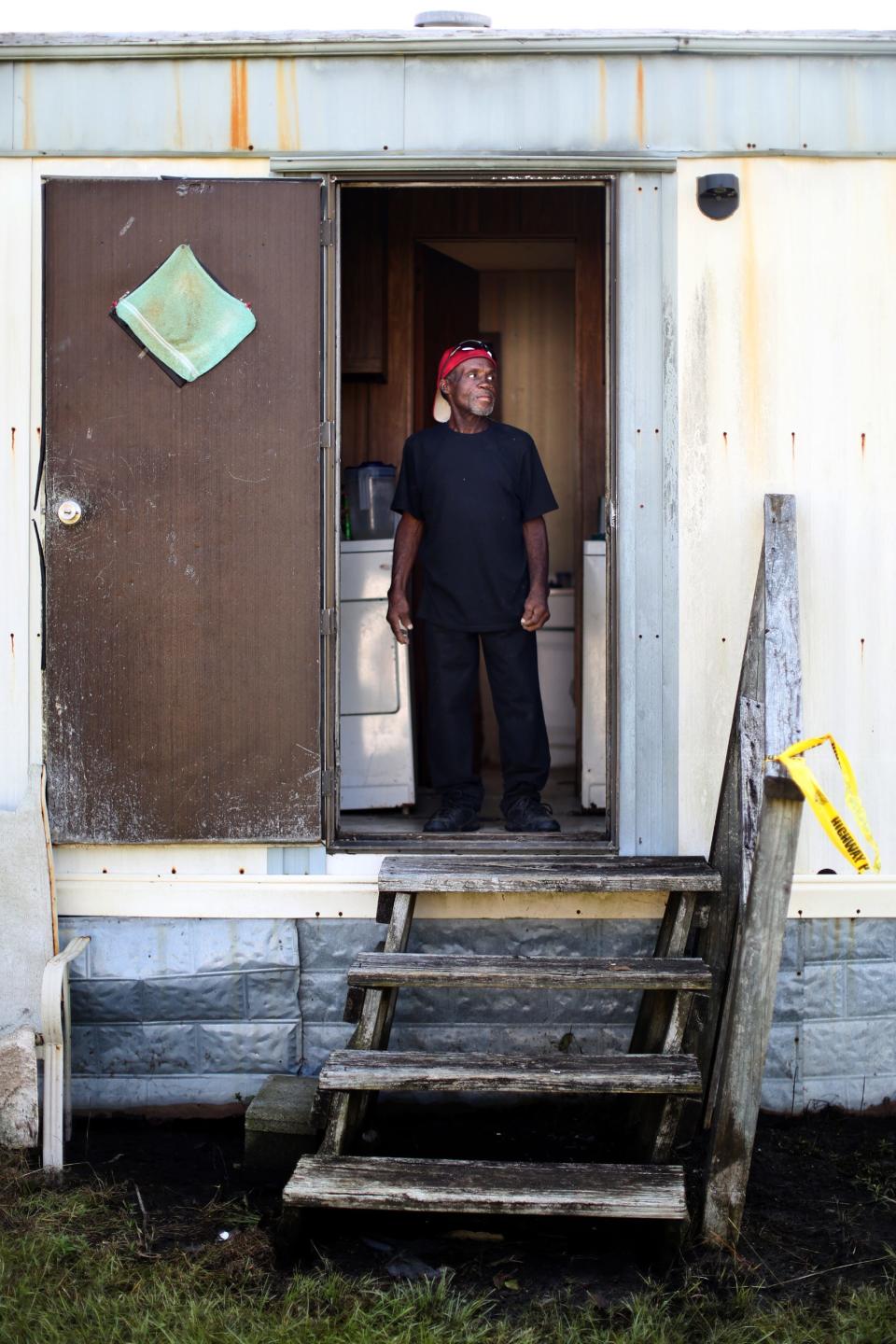 Raymond Tucker, who had pancreatic cancer, was still living in his wet trailer in Trenton, North Carolina, after flooding from Hurricane Florence, inundated his home in 2018.