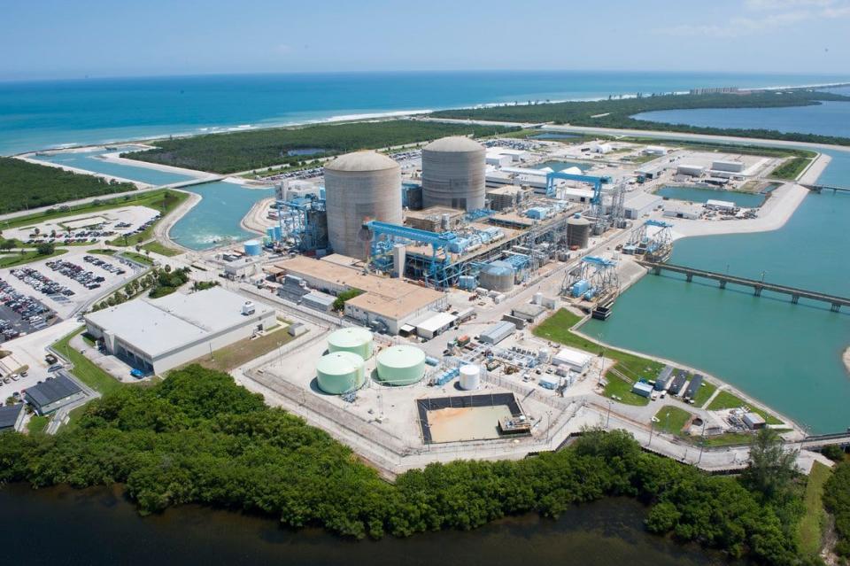 An aerial view of the Port St. Lucie Nuclear Power Plant in St. Lucie County, Fla.