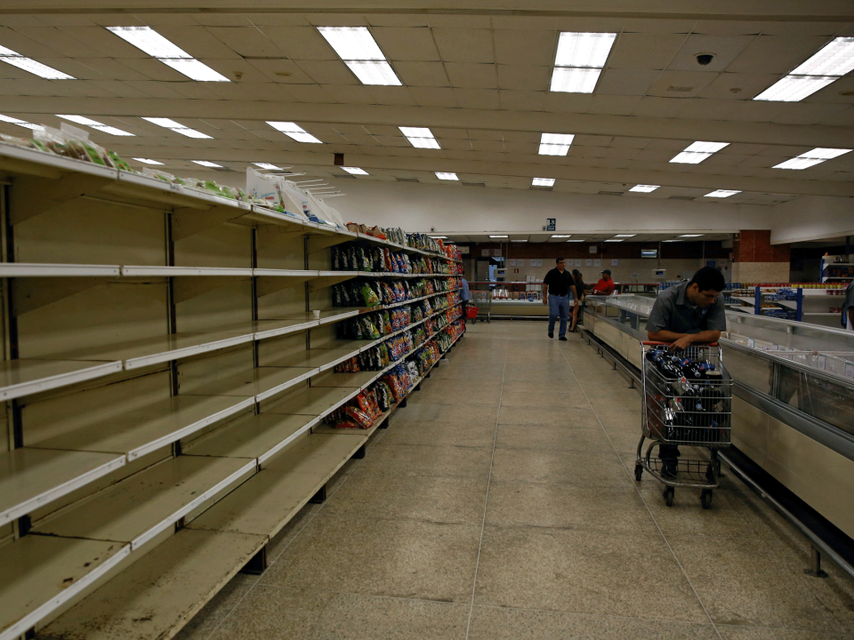 Venezuela grocery store empty shelves