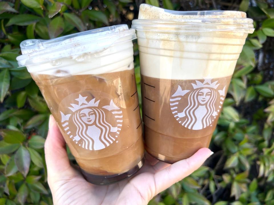 Starbucks Cinnamon Caramel Cream Nitro Cold Brew and Cold Brew