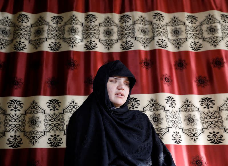 Afghan police woman who was blinded after gunmen attack interviewed in Kabul