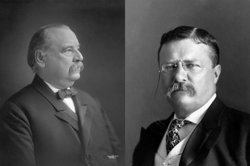 克里夫蘭（Grover Cleveland，左）與羅斯福（Theodore Roosevelt）都曾在卸任美國總統之後再度投入選戰（Wikipedia / Public Domain）