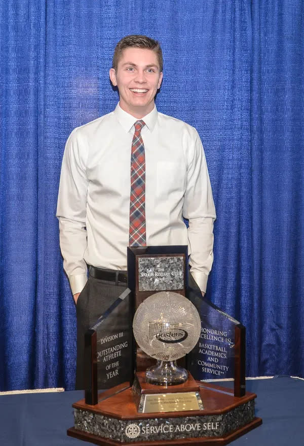 Hope basketball player Harrison Blackledge won the Jostens Trophy.