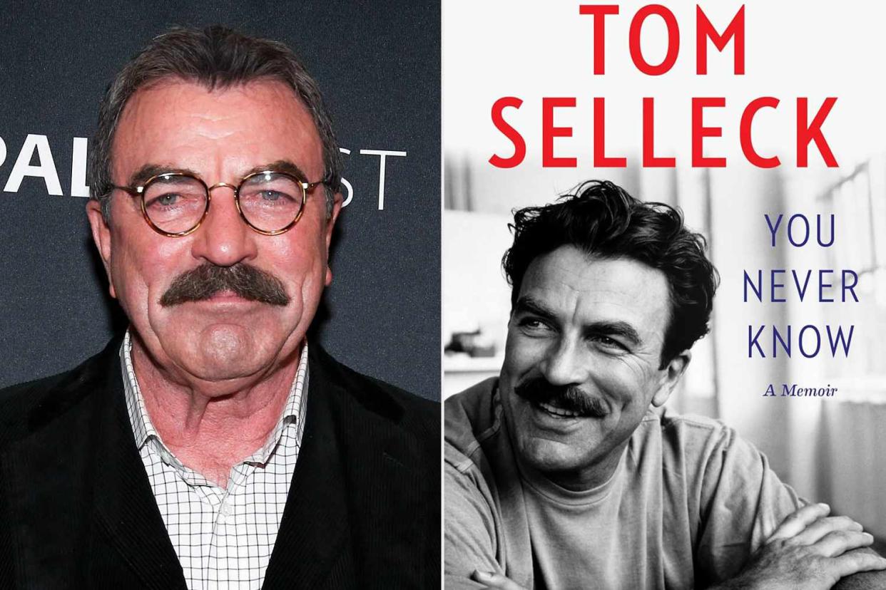 <p>Paul Zimmerman/WireImage; Dey Street Books</p> Tom Selleck (Left) and <em>You Never Know</em> cover (Right)