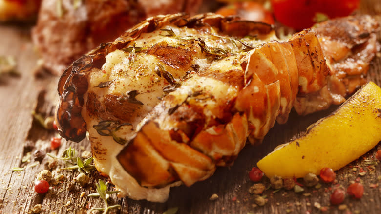 cooked lobster tail