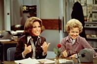 <p>In 1973, White began appearing on <em>The Mary Tyler Moore Show</em> as Sue Ann Nivens. </p>