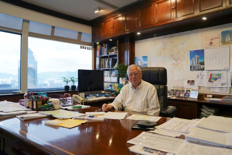 Hopewell Holdings Chairman Gordon Wu poses for pictures during an interview at his office in Hong Kong