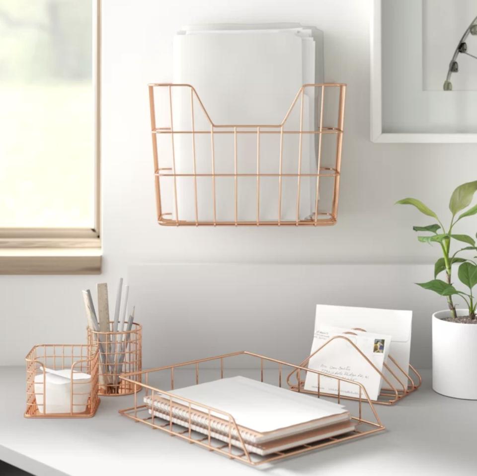 The five-piece wire metal organizer set