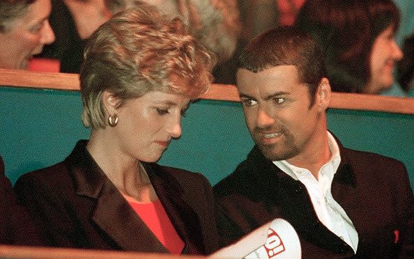 Princess Diana and George Michael attend A Concert of Hope, a benefit concert on World Aids Day at Wembley Arena, December 1 1994 - Popperfoto