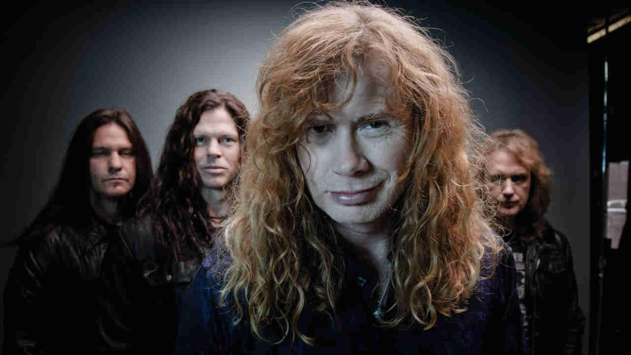  Megadeth posing for a photograph in 2011. 