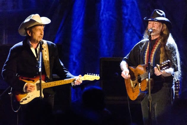 Bob Dylan and Willie Nelson will tour together on this summer's Outlaw Music Festival Tour. - Credit: M. Caulfield/WireImage/NBC Universal Photo Department