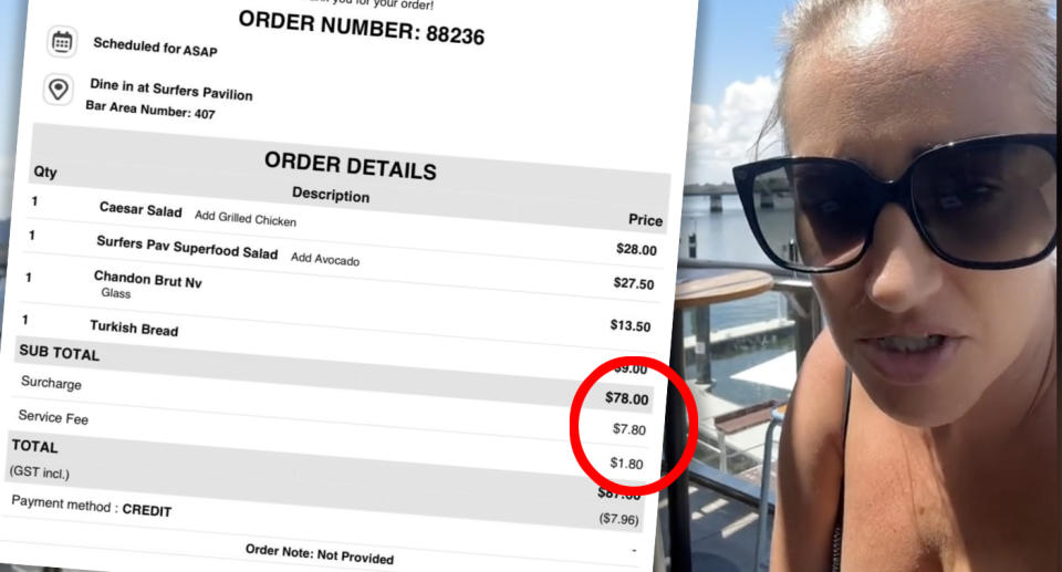 Cashless societies are facing bigger risks of surcharges like this, which Queensland mum Alera said was 'ridiculous'. 