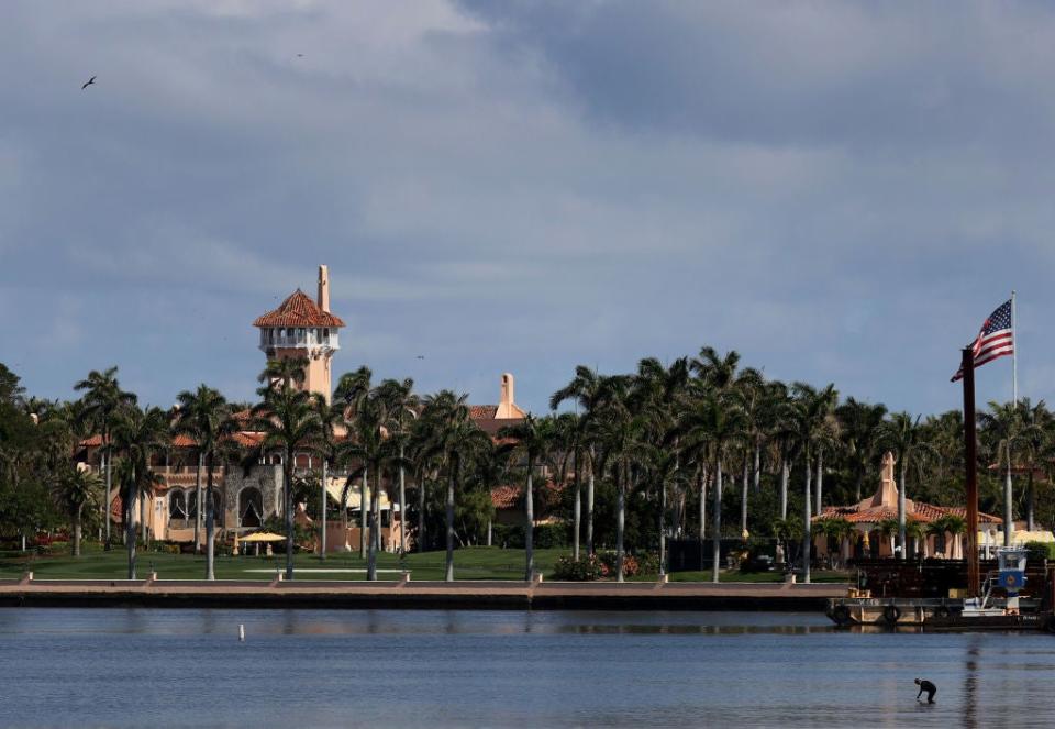 Donald Trump’s Mar-a-Lago resort is surrounded by water in Palm Beach, Florida (Getty Images)