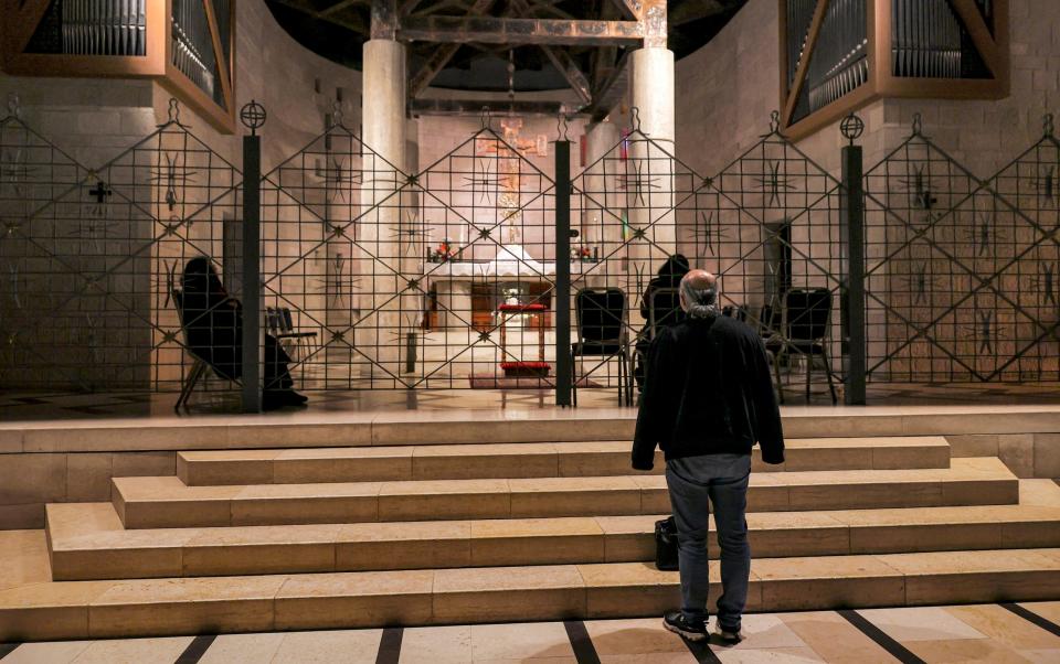 Inside the Church of the Annunciation in Nazareth