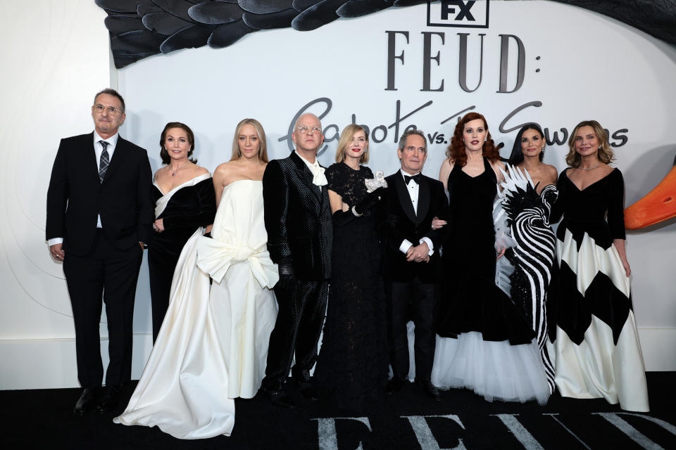Cast members dressed formally at the "Feud: Bette and Joan" premiere