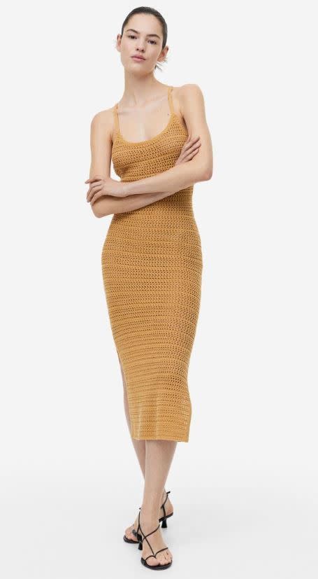 crochet dress mustard 