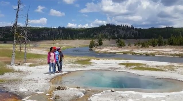 The tourists began to move once the man told them off.