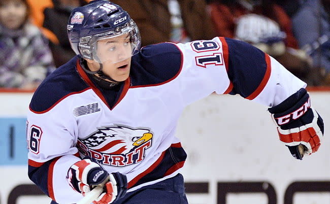 Trafford played four season with the OHL's Saginaw Spirit (OHL Images)