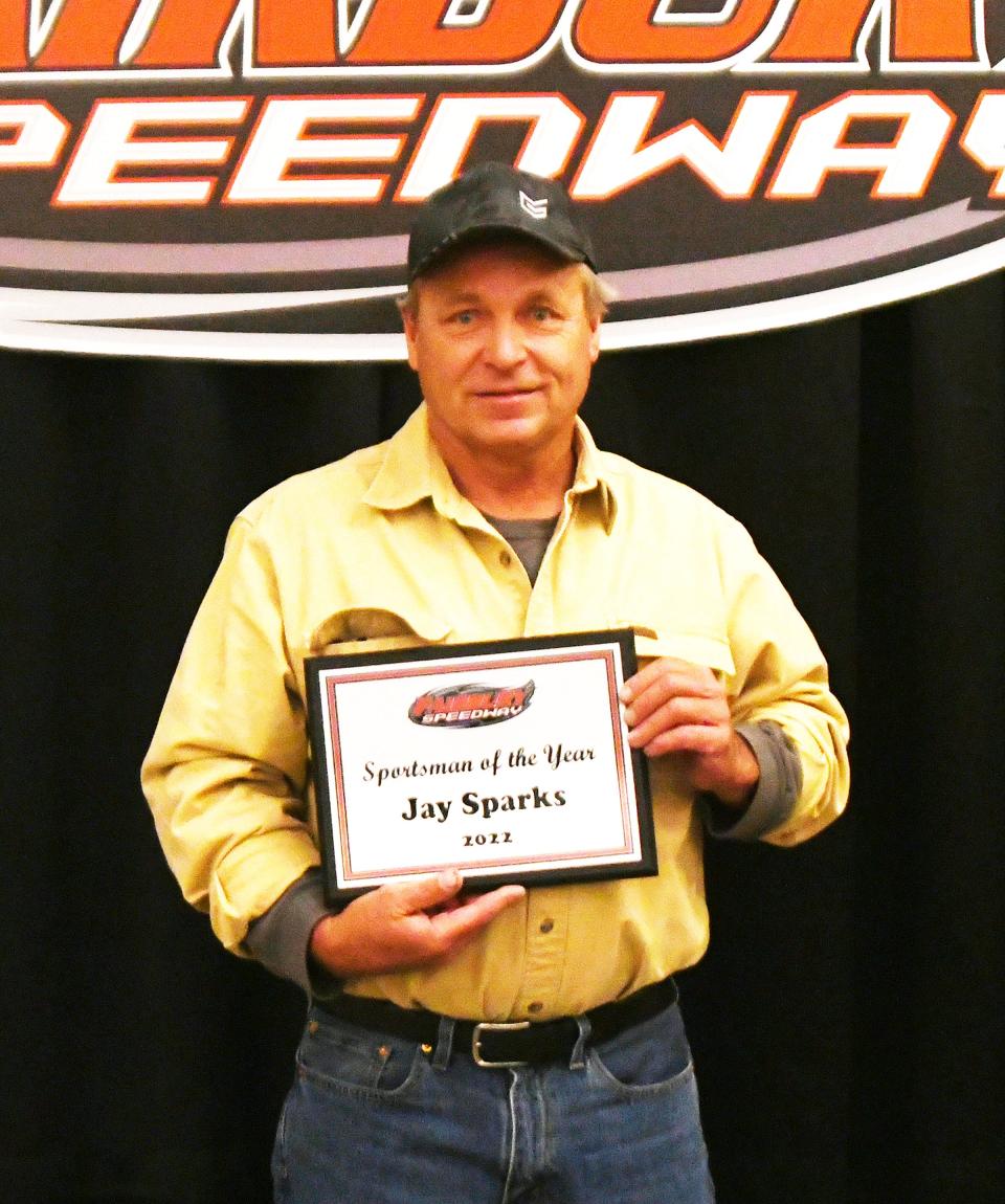 Jay Sparks was this year's recipient of the Sportsmanship Award at Fairbury Speedway.