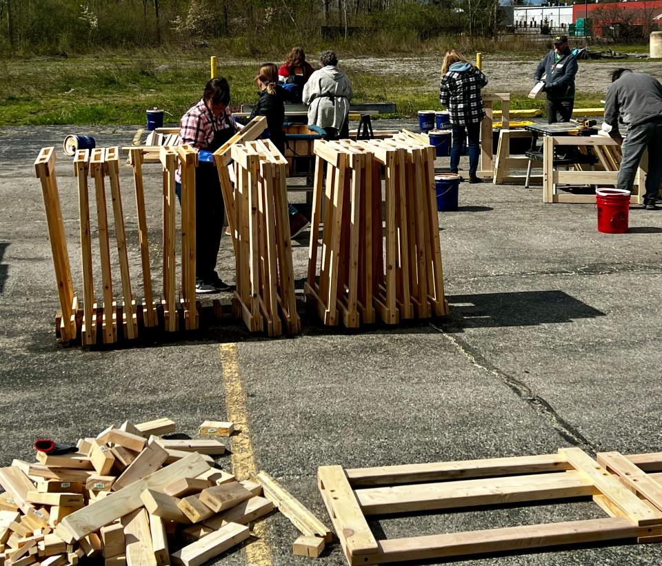 Sleep in Heavenly Peace volunteers recently held a "Bunk Bed Build” and bedding drive at the 2|42 Community Church Monroe Campus on Telegraph Road.