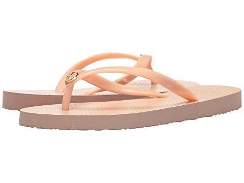 <strong>Sizes</strong>: 5 - 11<br /><a href="https://www.zappos.com/p/tory-burch-thin-flip-flop-perfect-blush/product/8461092/color/763267" target="_blank" rel="noopener noreferrer">Shop them here.</a>