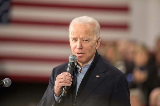 Democratic presidential candidate Joe Biden was trailing three challengers in the Iowa caucuses, according to partial results