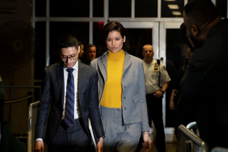 Tarale Wulff, witness in the trial of film producer Harvey Weinstein leaves the courtroonm for a break in New York State Supreme Court in the Manhattan borough of New York