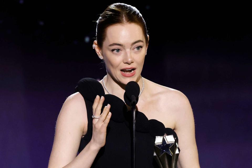 <p>Kevin Winter/Getty </p> Emma Stone at the 29th Annual Critics Choice Awards.