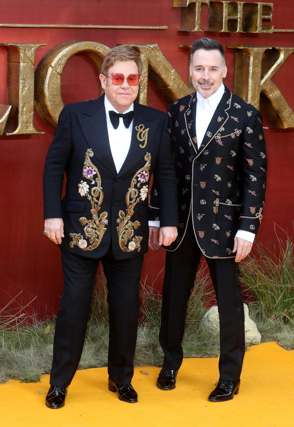 Elton John und David Furnish bei der UK-Premiere von „Der König der Löwen“