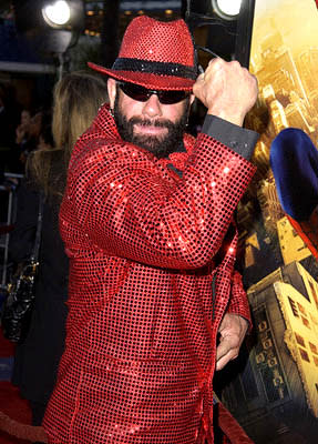 "Macho Man" Randy Savage preps the atomic elbow for anybody that steps outta line at the LA premiere of Columbia Pictures' Spider-Man