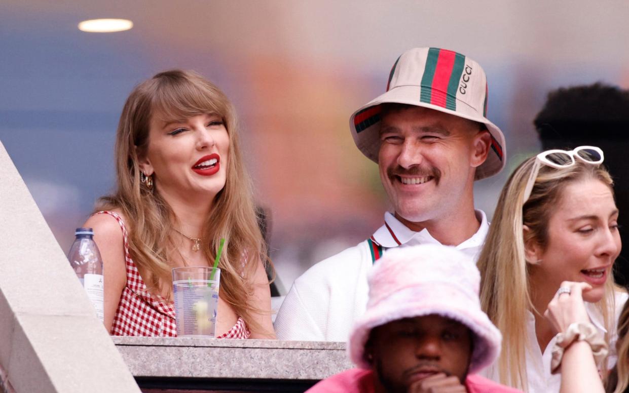 The final was also watched by Taylor Swift and her boyfriend, the NFL star Travis Kelce, pictured, as well as Olympic 100-metre champion Noah Lyles, and Jon Bon Jovi