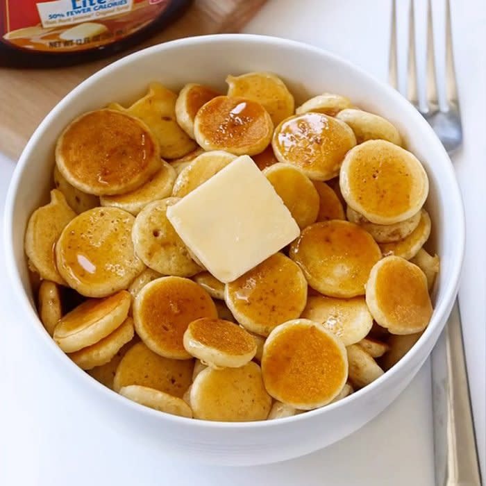 bowl of pancake cereal